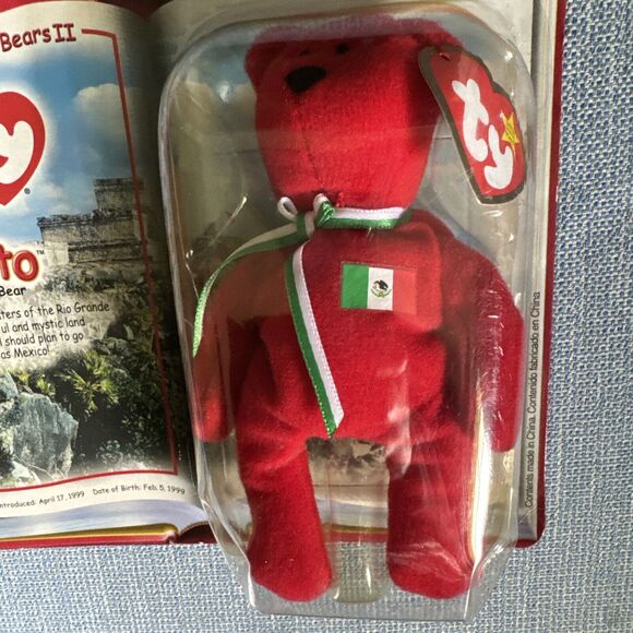 Mini Bear Plush Toy Beanie Vintage 1999 TY McDonalds International II Te… - Picture 8 of 8